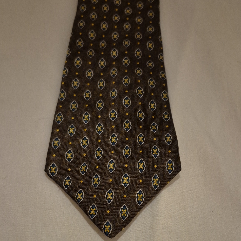 Ralph Lauren & Chaps Green, Blue, Yellow Geometric Patterned Tie